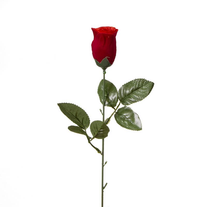 ענף ורד קטיפה סגור ג.43 ס"מ-אדום