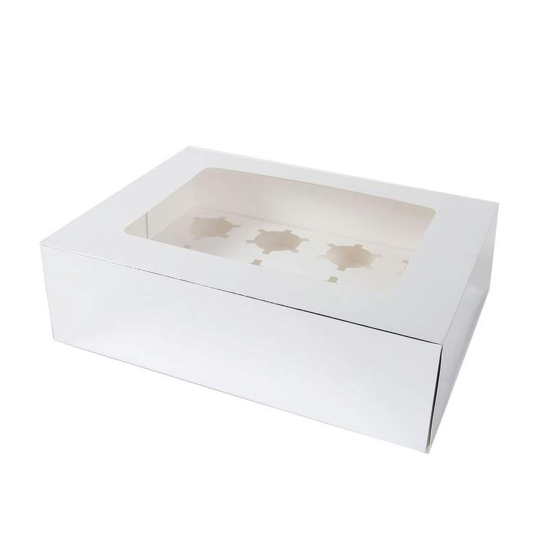 קפ' קרטון ל12 קאפקייקס 34/26/10 ס"מ- כסף