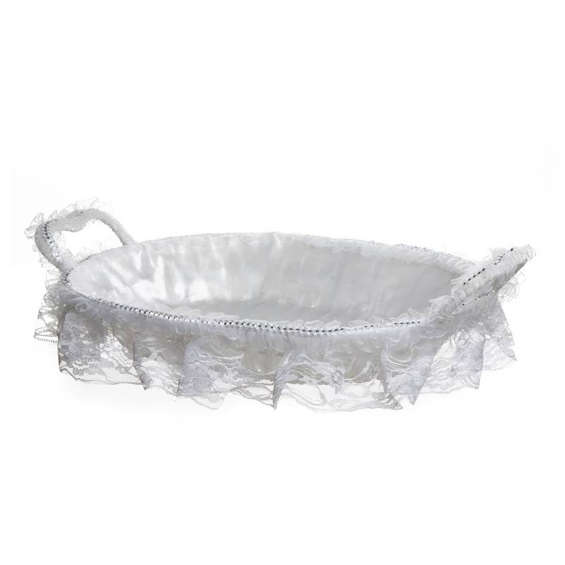 סלסלה אובלי ציפוי בד+ידיות 50/36/8 ס"מ