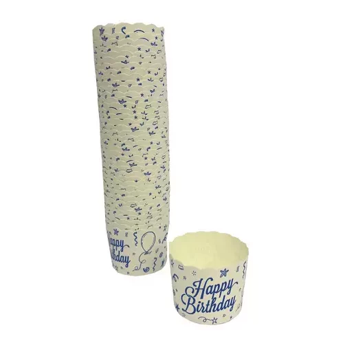 חבילת 40 עטרות קרטון לאפיה -HAPPY B-DAY-כחול של חברת דקל בע"מ