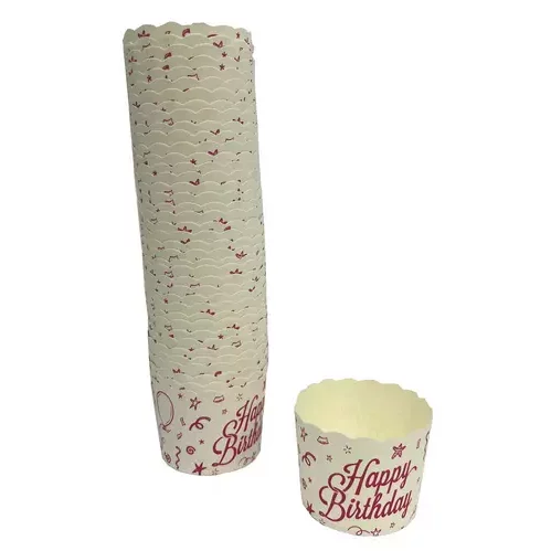 חבילת 40 עטרות קרטון לאפיה -HAPPY B-DAY-ורוד פוקסיה של חברת דקל בע"מ