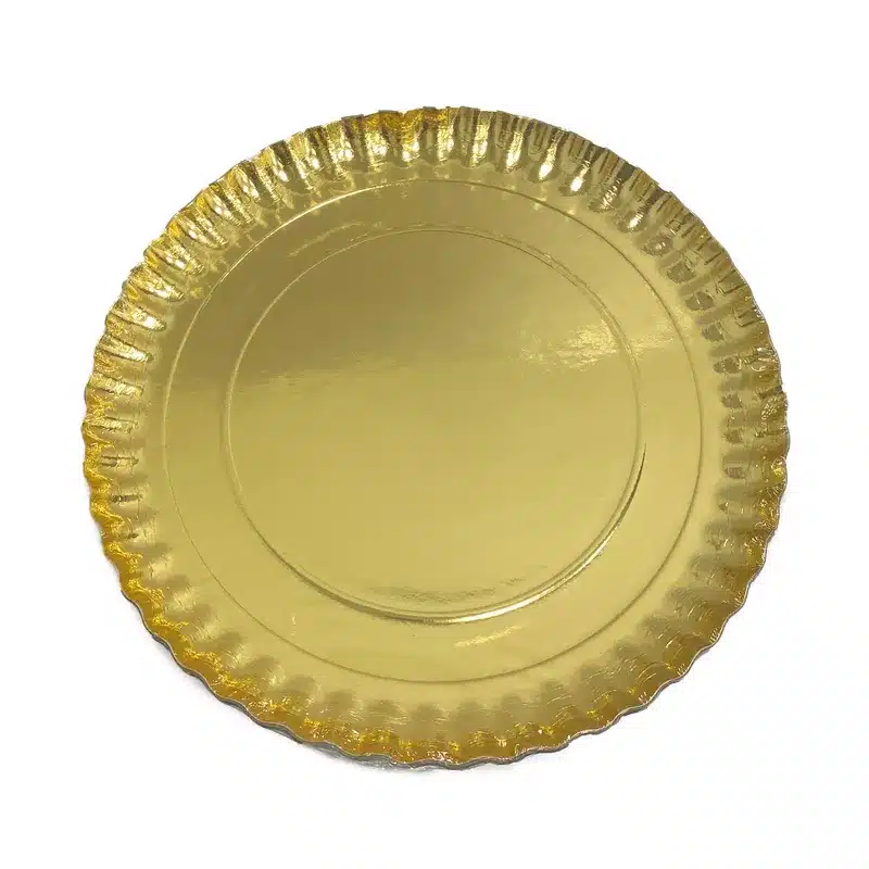 חבילת 3 מגשי קרטון קוטר 32.5 ס"מ-זהב של חברת דקל בע"מ