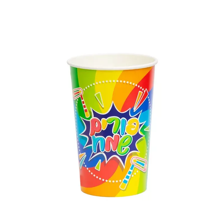 דלי פופקורן 12/17 ס"מ -פורים שמח דגם פיצוץ (12 יחי' במארז) של דקל בע"מ