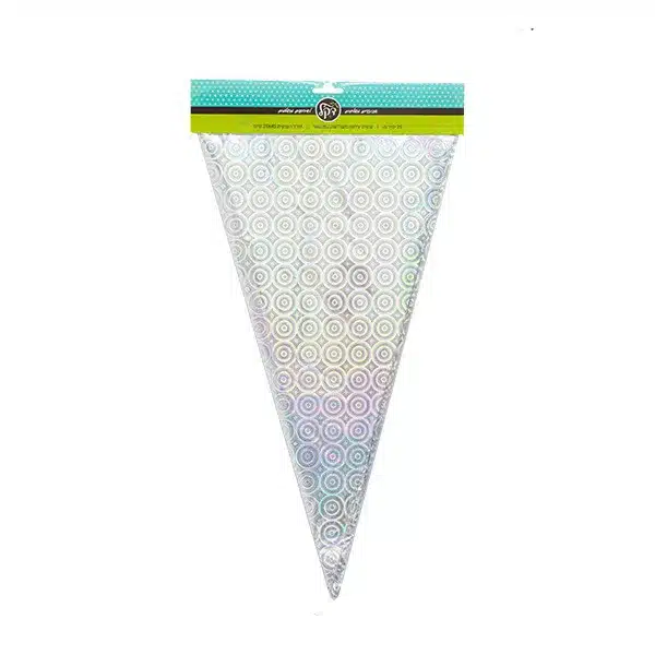 חבילת 25 שקיות משולש צלופן שקוף גב כסף 45/25 ס"מ של דקל בע"מ