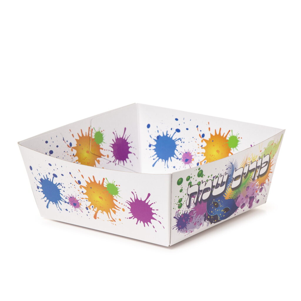 מגש קרטון מודבק 22/22/10.5 ס"מ-דגם צבעוני של דקל בע"מ