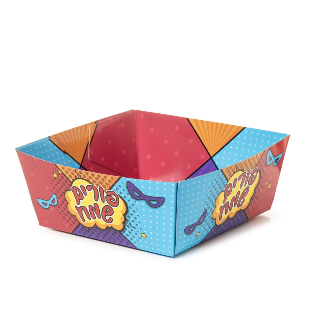 מגש קרטון מודבק 22/22/10.5 ס"מ-דגם ענן של דקל בעמ